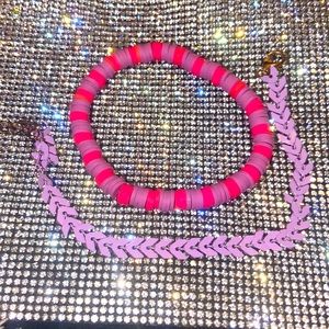 Clay beaded bracelet paired